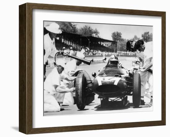 Jack Brabham's Cooper in the Pits, Indianapolis 500, Indiana, USA, 1961-null-Framed Photographic Print