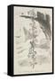 Jack Climbing the Bean Stalk-George Cruikshank-Framed Stretched Canvas