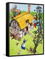 Jack Climbs Down the Beanstalk, Illustration from 'Jack and the Beanstalk', 1969-English School-Framed Stretched Canvas