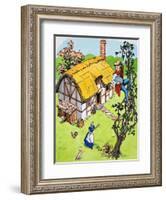 Jack Climbs Down the Beanstalk, Illustration from 'Jack and the Beanstalk', 1969-English School-Framed Giclee Print