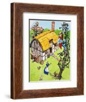 Jack Climbs Down the Beanstalk, Illustration from 'Jack and the Beanstalk', 1969-English School-Framed Giclee Print