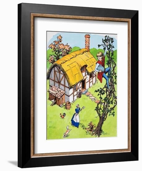 Jack Climbs Down the Beanstalk, Illustration from 'Jack and the Beanstalk', 1969-English School-Framed Giclee Print