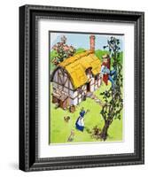 Jack Climbs Down the Beanstalk, Illustration from 'Jack and the Beanstalk', 1969-English School-Framed Giclee Print