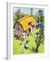 Jack Climbs Down the Beanstalk, Illustration from 'Jack and the Beanstalk', 1969-English School-Framed Giclee Print