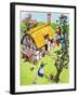 Jack Climbs Down the Beanstalk, Illustration from 'Jack and the Beanstalk', 1969-English School-Framed Giclee Print