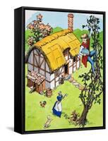 Jack Climbs Down the Beanstalk, Illustration from 'Jack and the Beanstalk', 1969-English School-Framed Stretched Canvas