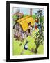 Jack Climbs Down the Beanstalk, Illustration from 'Jack and the Beanstalk', 1969-English School-Framed Giclee Print