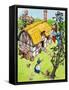 Jack Climbs Down the Beanstalk, Illustration from 'Jack and the Beanstalk', 1969-English School-Framed Stretched Canvas