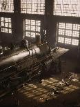 Working on a locomotive at the 40th Street railroad shops, Chicago, 1942-Jack Delano-Giclee Print