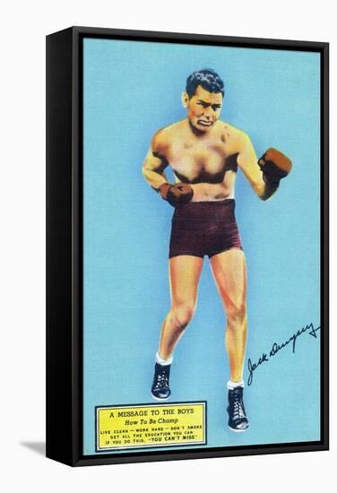 Jack Dempsey and a Message to the Boys-Lantern Press-Framed Stretched Canvas