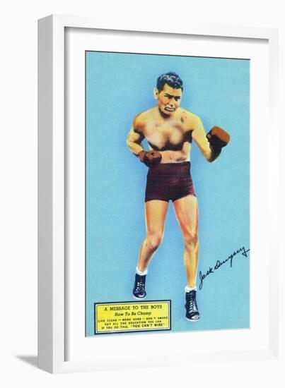Jack Dempsey and a Message to the Boys-Lantern Press-Framed Art Print