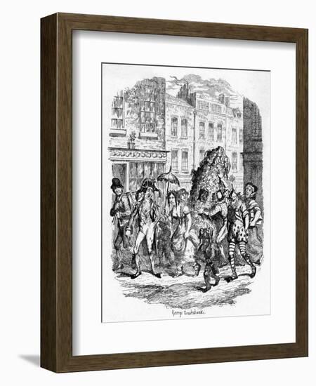 Jack in the Green on May Day-George Cruikshank-Framed Art Print