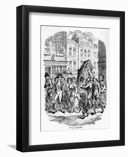 Jack in the Green on May Day-George Cruikshank-Framed Art Print