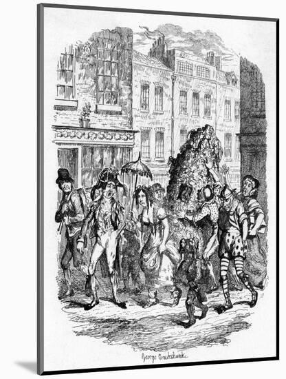 Jack in the Green on May Day-George Cruikshank-Mounted Art Print
