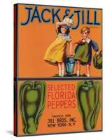 Jack & Jill Peppers Label - New York, NY-Lantern Press-Stretched Canvas