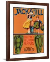 Jack & Jill Peppers Label - New York, NY-Lantern Press-Framed Art Print