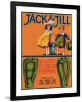 Jack & Jill Peppers Label - New York, NY-Lantern Press-Framed Art Print