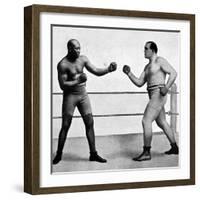 Jack Johnson and James Jeffries, 1910-null-Framed Photographic Print