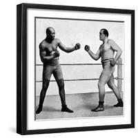 Jack Johnson and James Jeffries, 1910-null-Framed Photographic Print