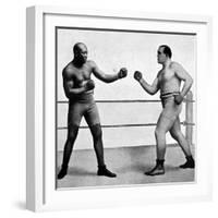 Jack Johnson and James Jeffries, 1910-null-Framed Photographic Print