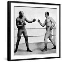 Jack Johnson and James Jeffries, 1910-null-Framed Photographic Print