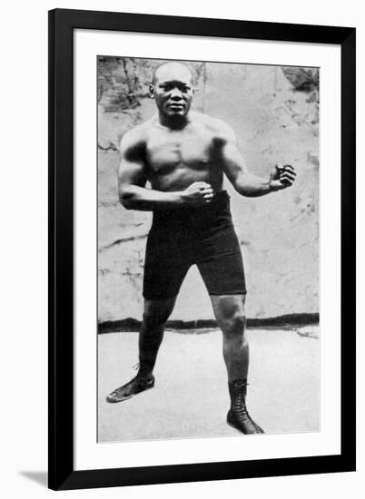 Jack Johnson, the First Black World Heavyweight Boxing Champion, 1908-null-Framed Giclee Print