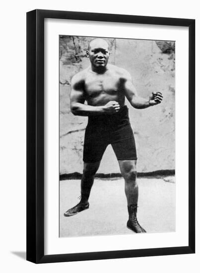 Jack Johnson, the First Black World Heavyweight Boxing Champion, 1908-null-Framed Giclee Print