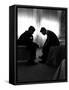 Jack Kennedy Conferring with His Brother and Campaign Organizer Bobby Kennedy in Hotel Suite-Hank Walker-Framed Stretched Canvas