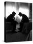 Jack Kennedy Conferring with His Brother and Campaign Organizer Bobby Kennedy in Hotel Suite-Hank Walker-Stretched Canvas
