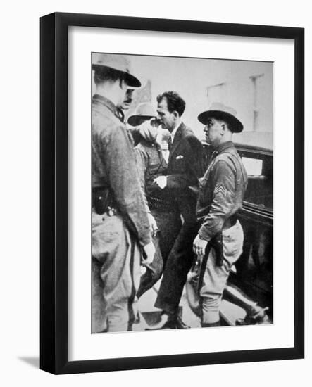 Jack 'Legs' Diamond (1896-1931) Being Taken into Police Custody, 1918 (B/W Photo)-American Photographer-Framed Giclee Print