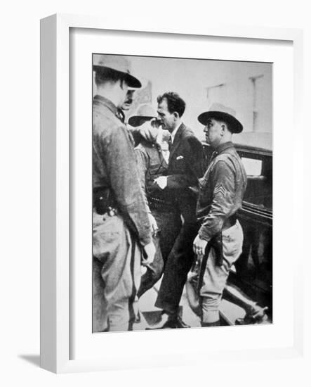 Jack 'Legs' Diamond (1896-1931) Being Taken into Police Custody, 1918 (B/W Photo)-American Photographer-Framed Giclee Print