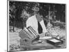 Jack London American Writer, in 1913 Writing in His Garden-null-Mounted Photographic Print