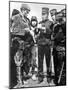 Jack London Showing His Pass To Some Soldiers-null-Mounted Photographic Print
