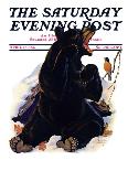 "Polar Bear on Iceberg," Saturday Evening Post Cover, January 14, 1933-Jack Murray-Framed Giclee Print