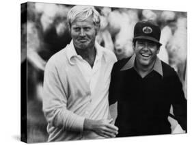 Jack Nicklaus, Lee Trevino, at U.S. Open Championship in Pebble Beach, California, June 18, 1972-null-Stretched Canvas