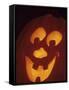 Jack-O-Lantern Lit at Halloween, Washington, USA-Merrill Images-Framed Stretched Canvas