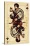 Jack of Spades - Playing Card-Lantern Press-Stretched Canvas