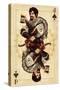 Jack of Spades - Playing Card-Lantern Press-Stretched Canvas