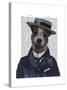 Jack Russell in Boater-Fab Funky-Stretched Canvas