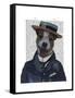 Jack Russell in Boater-Fab Funky-Framed Stretched Canvas