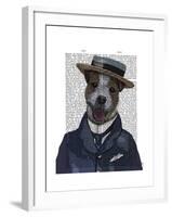 Jack Russell in Boater-Fab Funky-Framed Art Print