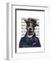 Jack Russell in Boater-Fab Funky-Framed Art Print