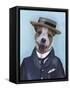 Jack Russell in Boater-Fab Funky-Framed Stretched Canvas