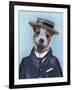 Jack Russell in Boater-Fab Funky-Framed Art Print