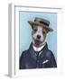 Jack Russell in Boater-Fab Funky-Framed Art Print