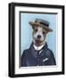 Jack Russell in Boater-Fab Funky-Framed Art Print