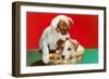 Jack Russell Puppies in Basket-null-Framed Art Print