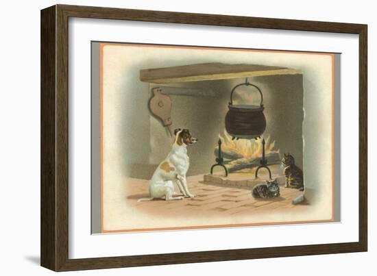 Jack Russell Terrier and Cats-null-Framed Art Print