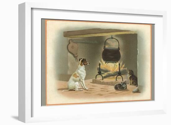 Jack Russell Terrier and Cats-null-Framed Art Print