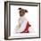 Jack Russell Terrier Cross Chihuahua Pup, Nipper, Sitting in a Father Christmas Hat-Mark Taylor-Framed Photographic Print